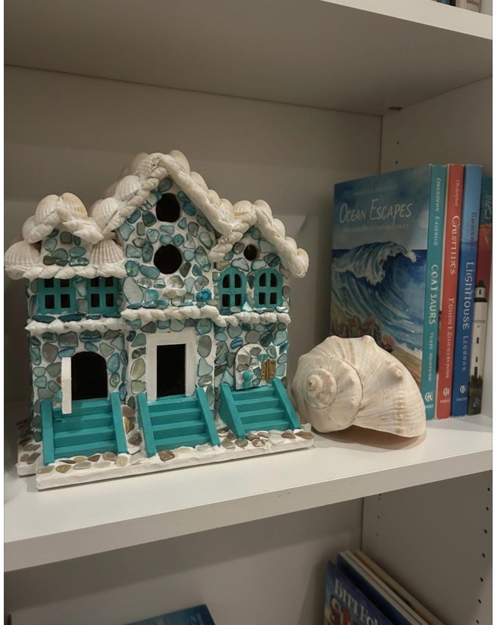 Handmade Seashell Mosaic Birdhouse