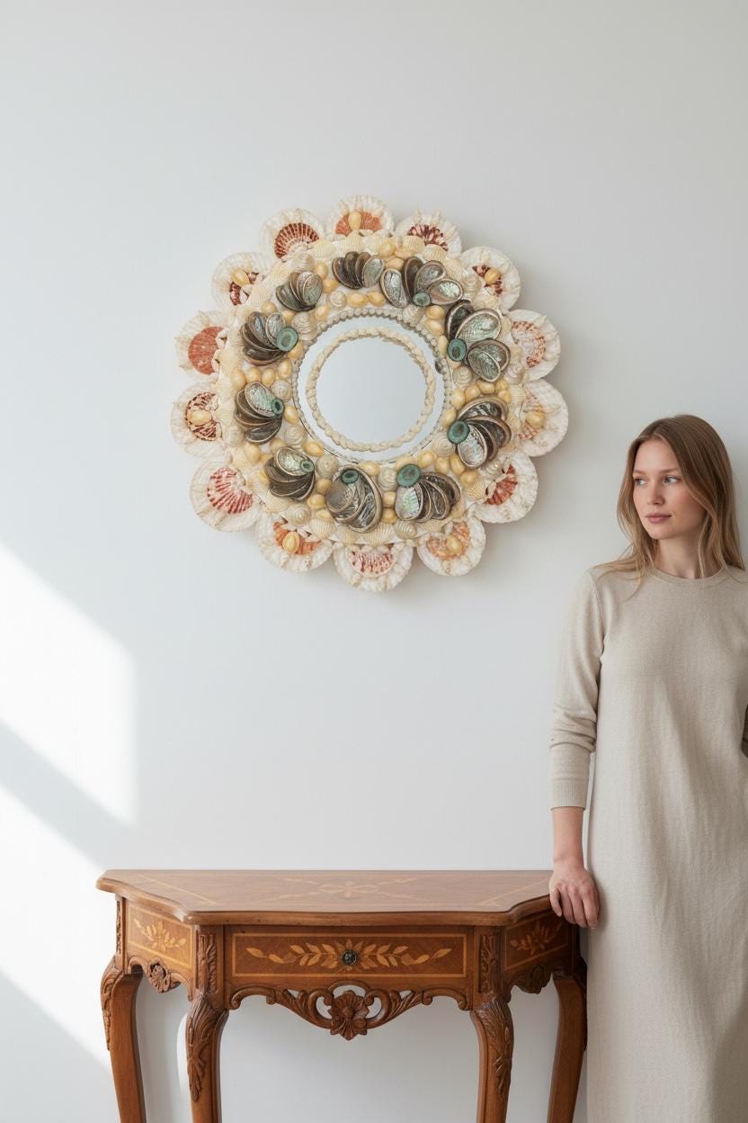 Handcrafted Seashell Wall Mirror