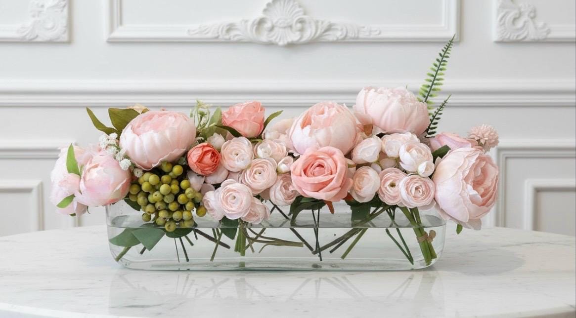 Pink Peony & Rose Floral Arrangement