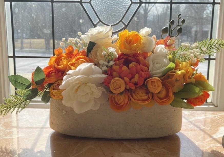Artificial Fall Floral Arrangement Thanksgiving Decor