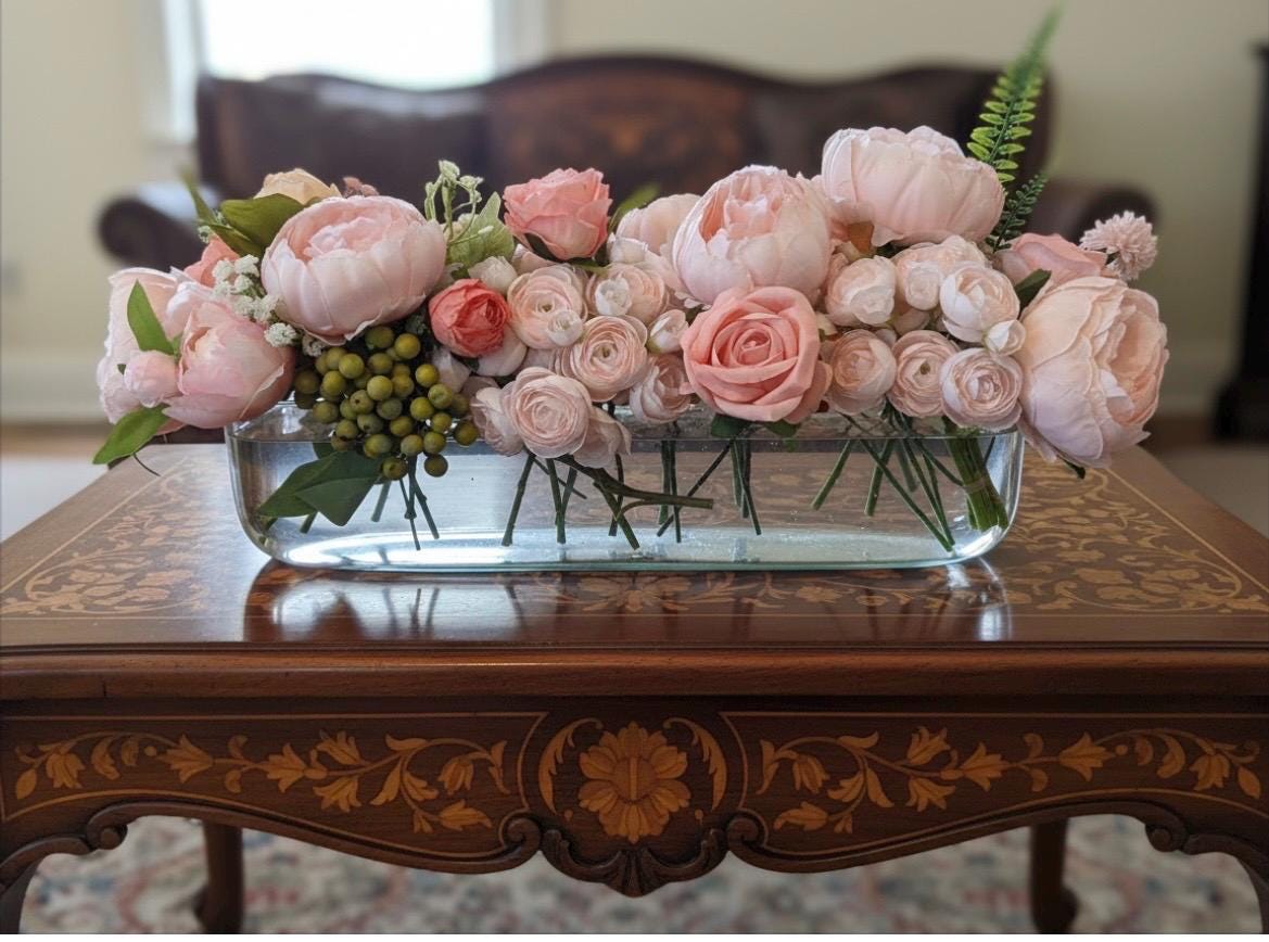 Pink Peony & Rose Floral Arrangement