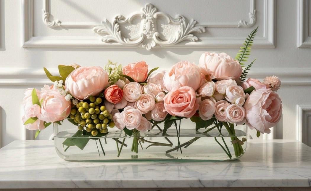 Pink Peony & Rose Floral Arrangement