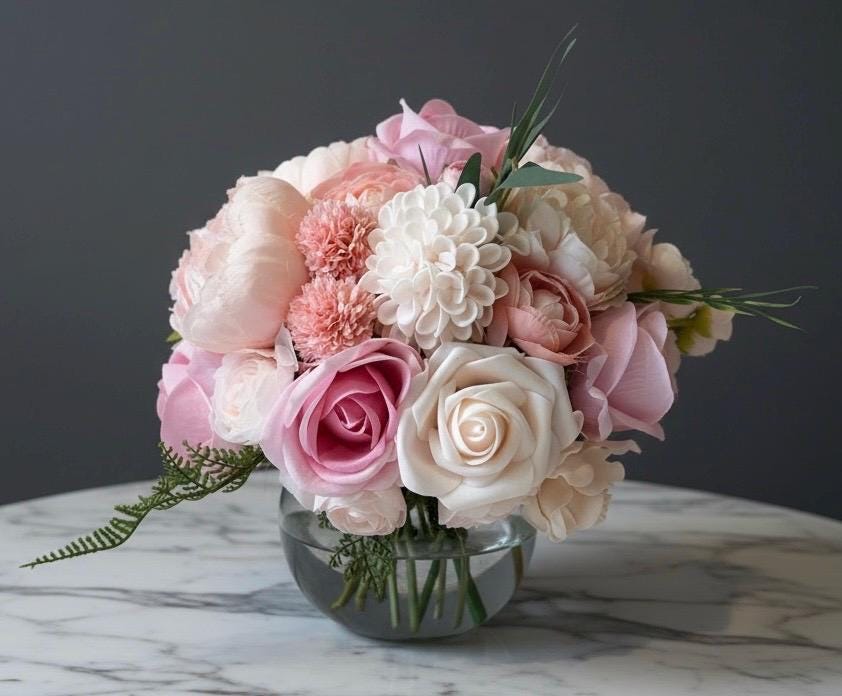 Deluxe Pink Arrangement in a Glass Vase