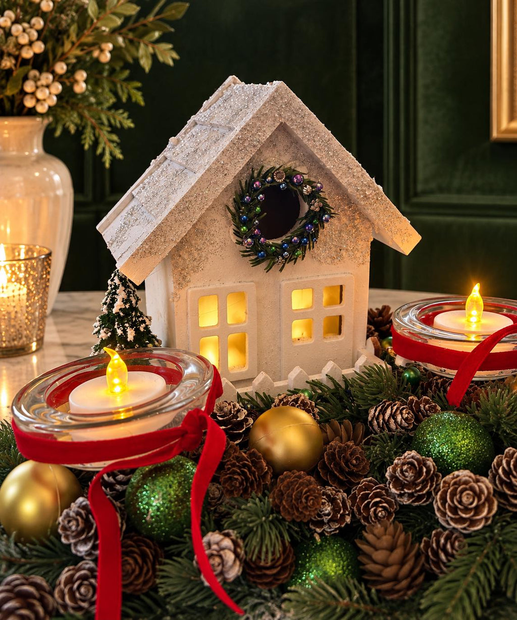 Hand-Crafted Christmas Village Centerpiece