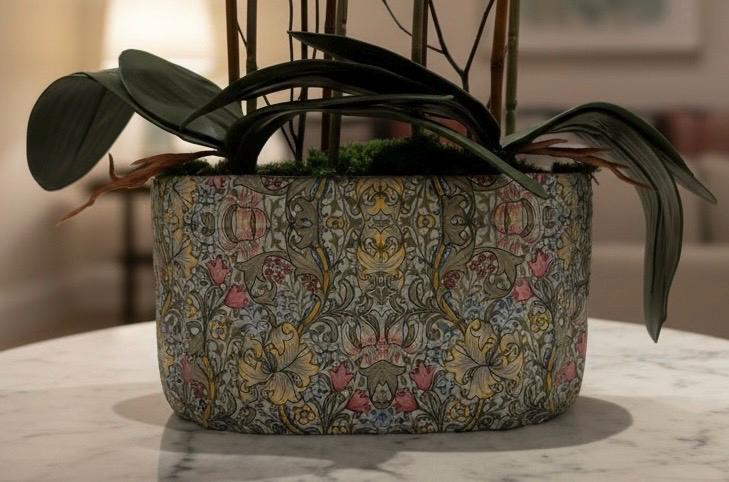 Pink Orchid Arrangement in William Morris Planter