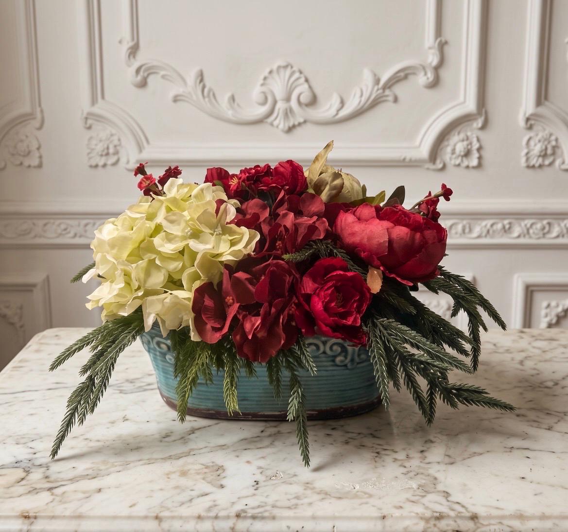Burgundy Floral Holiday Arrangement