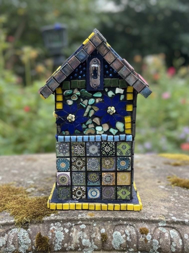 Handcrafted Mosaic Birdhouse