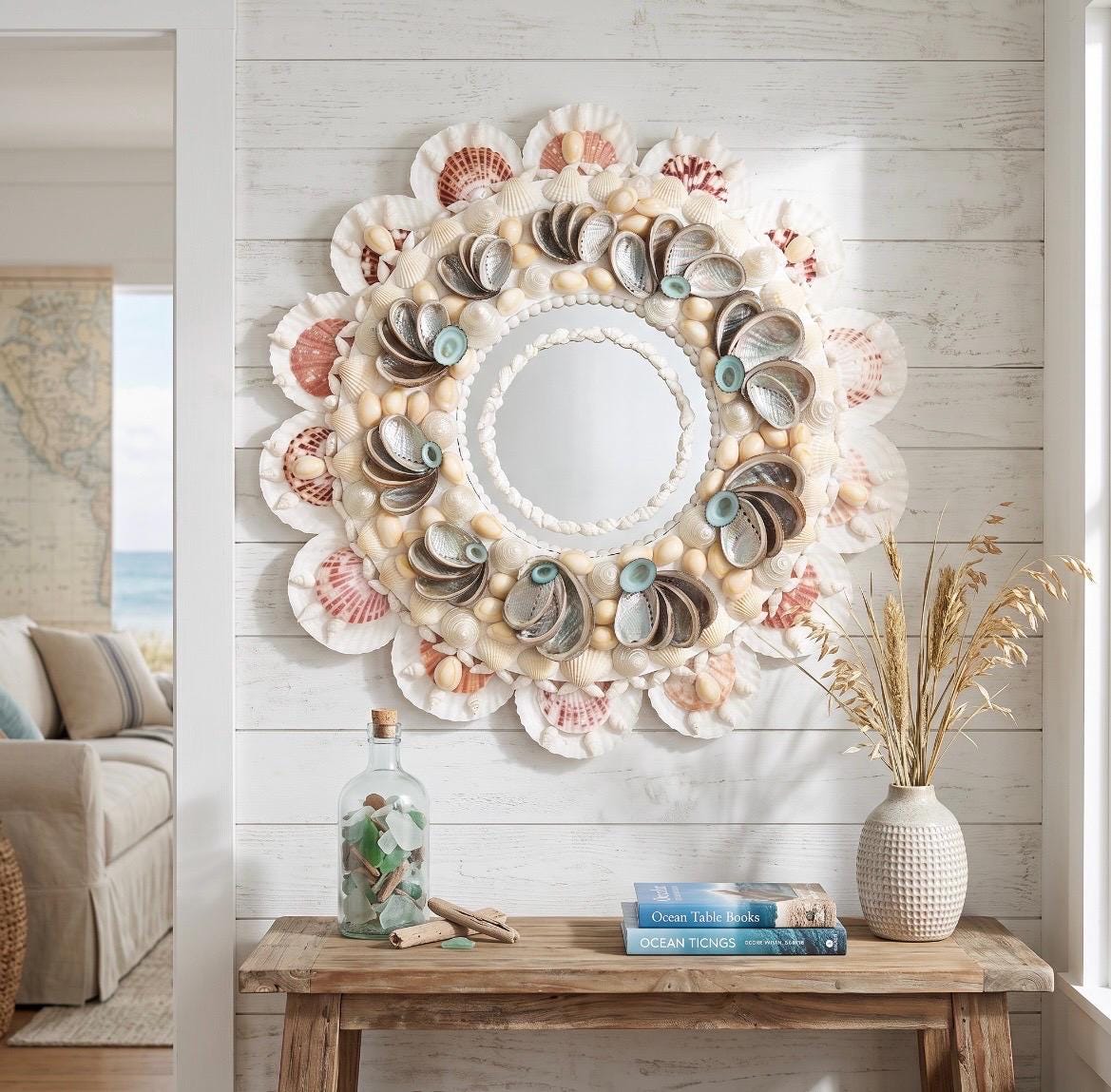 Handcrafted Seashell Wall Mirror