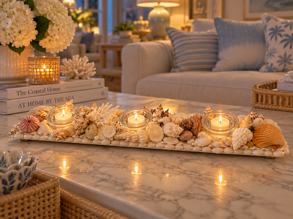 Seashell Candle Centerpiece Runner