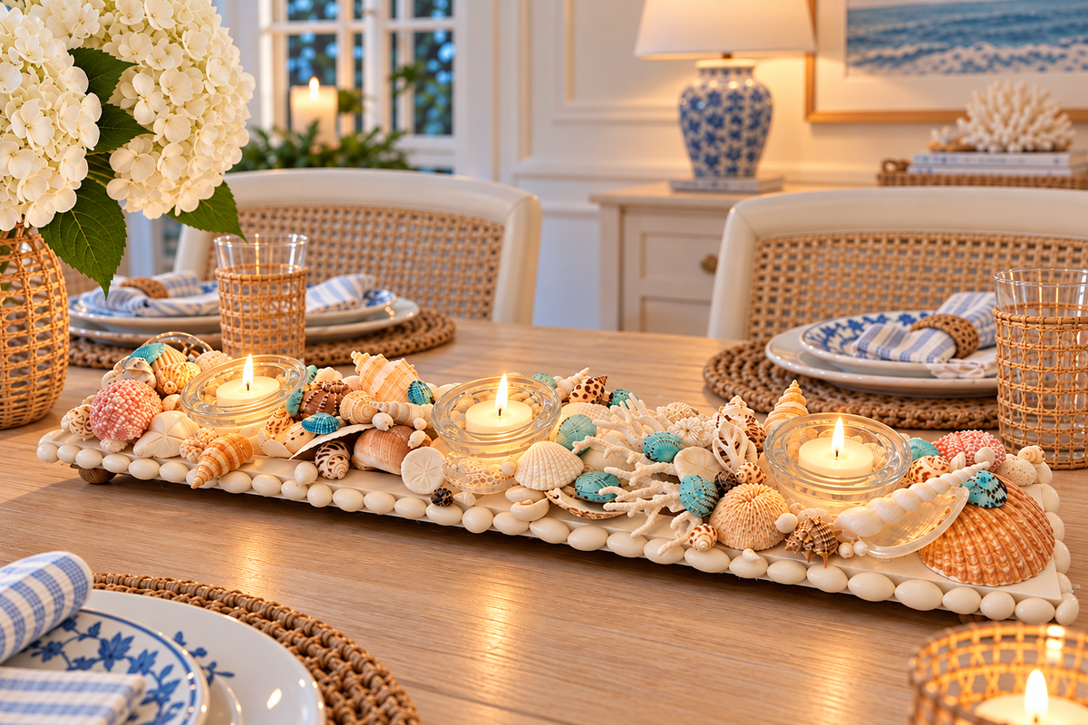 Seashell Candle Centerpiece Runner