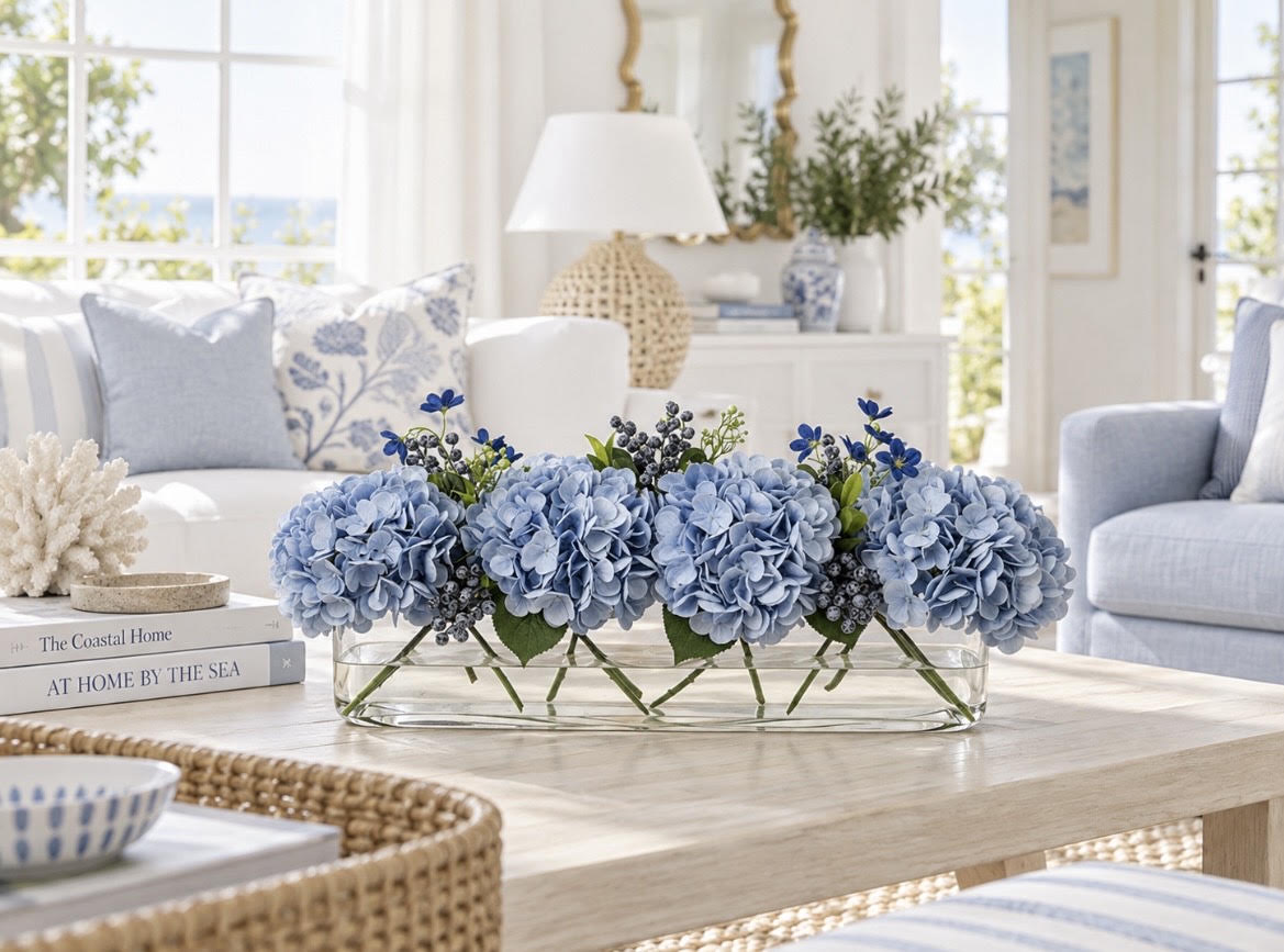 Blue Hydrangea Centerpiece